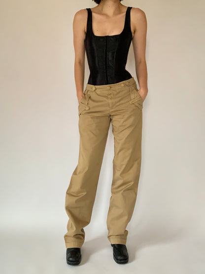 Y2K Khaki Trousers (S)