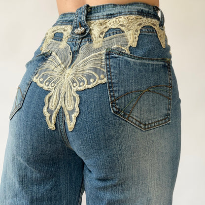 Y2K Butterfly Jeans (M)