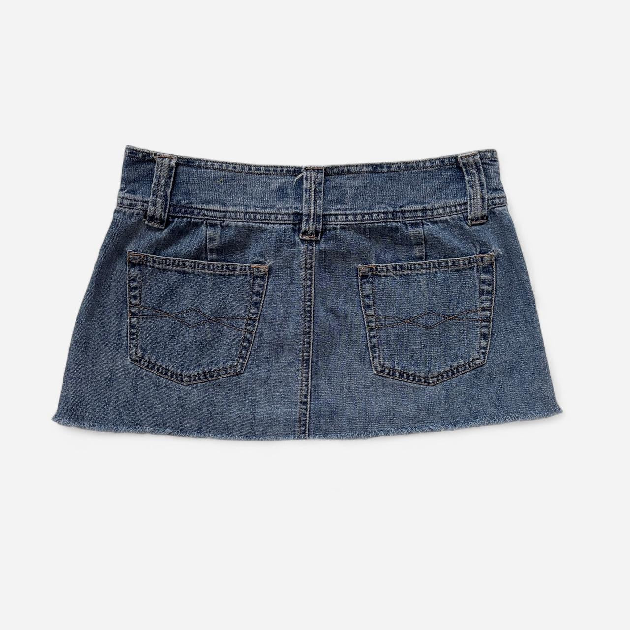 Y2K Belted Denim Micro Mini Skirt (XS)