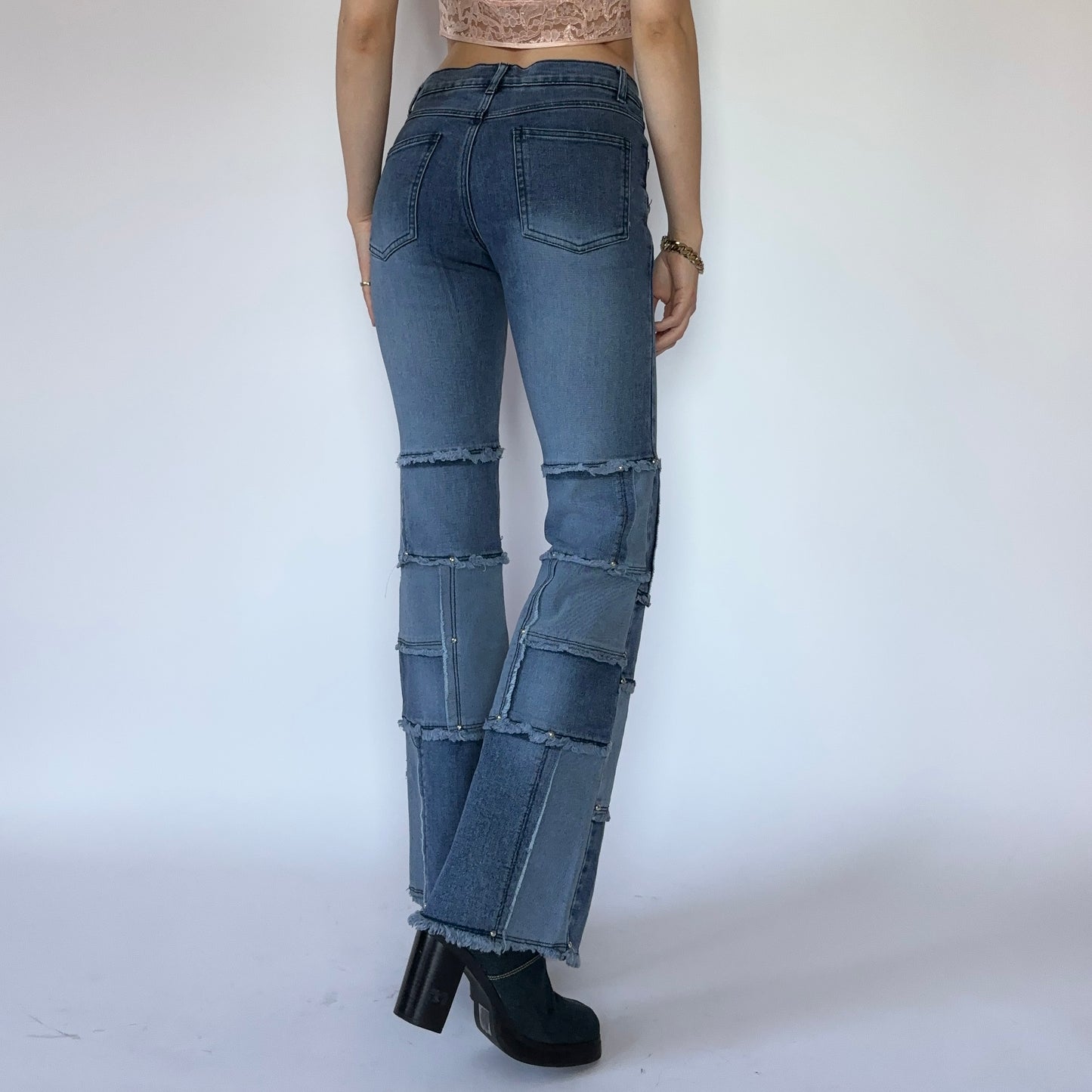 2000s Patchwork Jeans (XS)