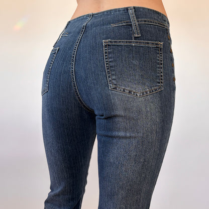 Y2K Embellished Low Rise Jeans (XS)