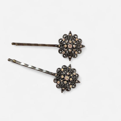2000s Deadstock Rhinestone Hair Clips