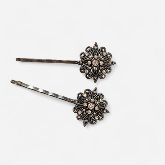 2000s Deadstock Rhinestone Hair Clips