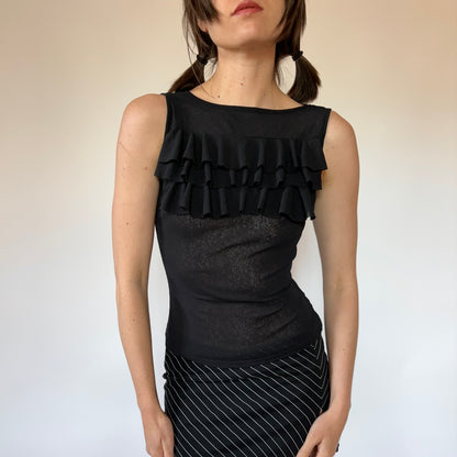 2000s Mesh Ruffle Tank (XS/S)