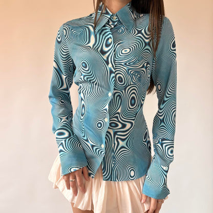 Y2K Benetton Psychedelic Cyber Top (S)