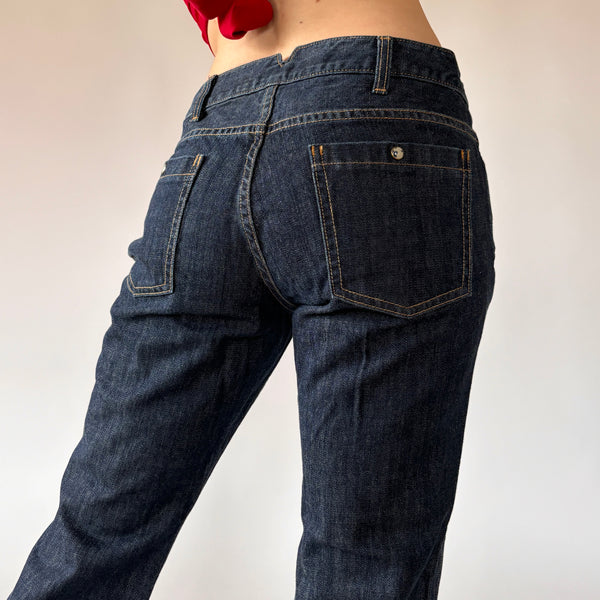 Y2K Side Zip Jeans - Dark Wash (S)