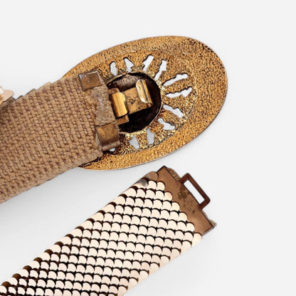 Vintage Gold Lion Head Medallion Belt (S/M)