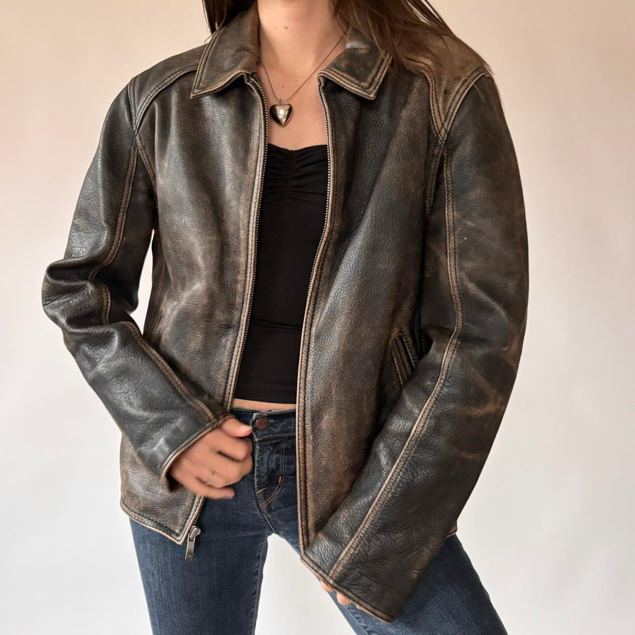 Wilson’s Distressed Genuine Leather Jacket (S/M)