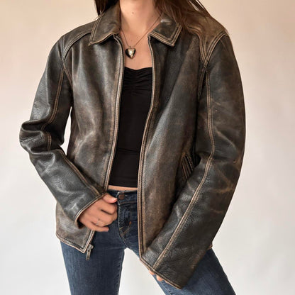 Wilson’s Distressed Genuine Leather Jacket (S/M)
