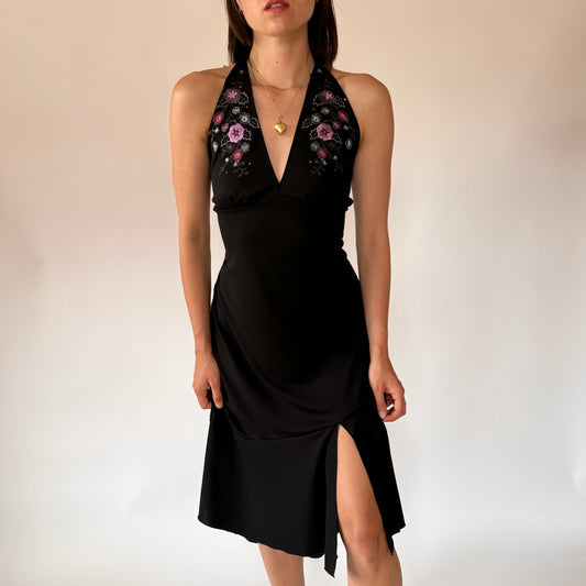 90s Flirty Halter Dress (M/L)