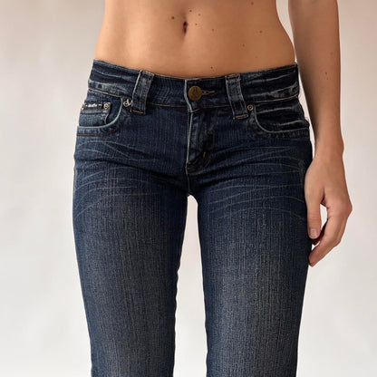 Y2K Low Rise Studded Bootcut Jeans (XXS)