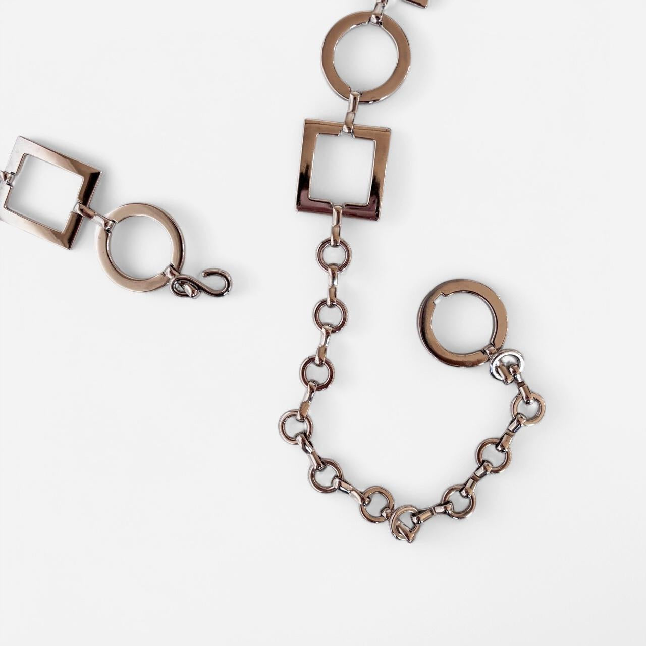 Y2K Silver Chain Belt (L/XL)