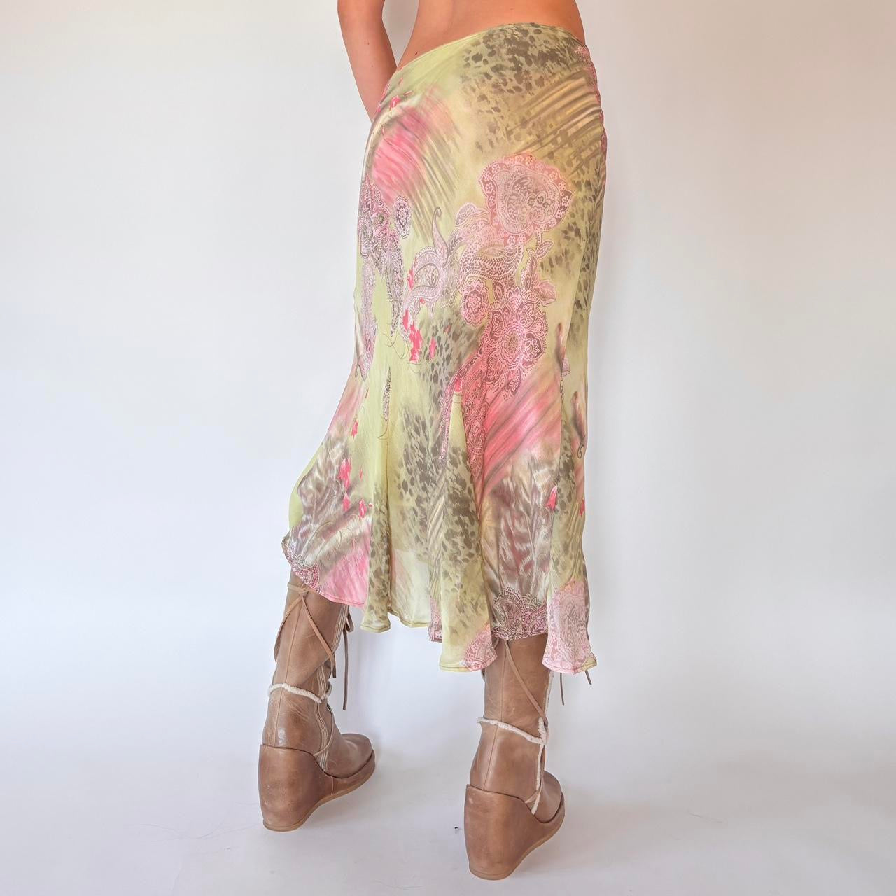 Y2K Paisley Midi Skirt (M/L)