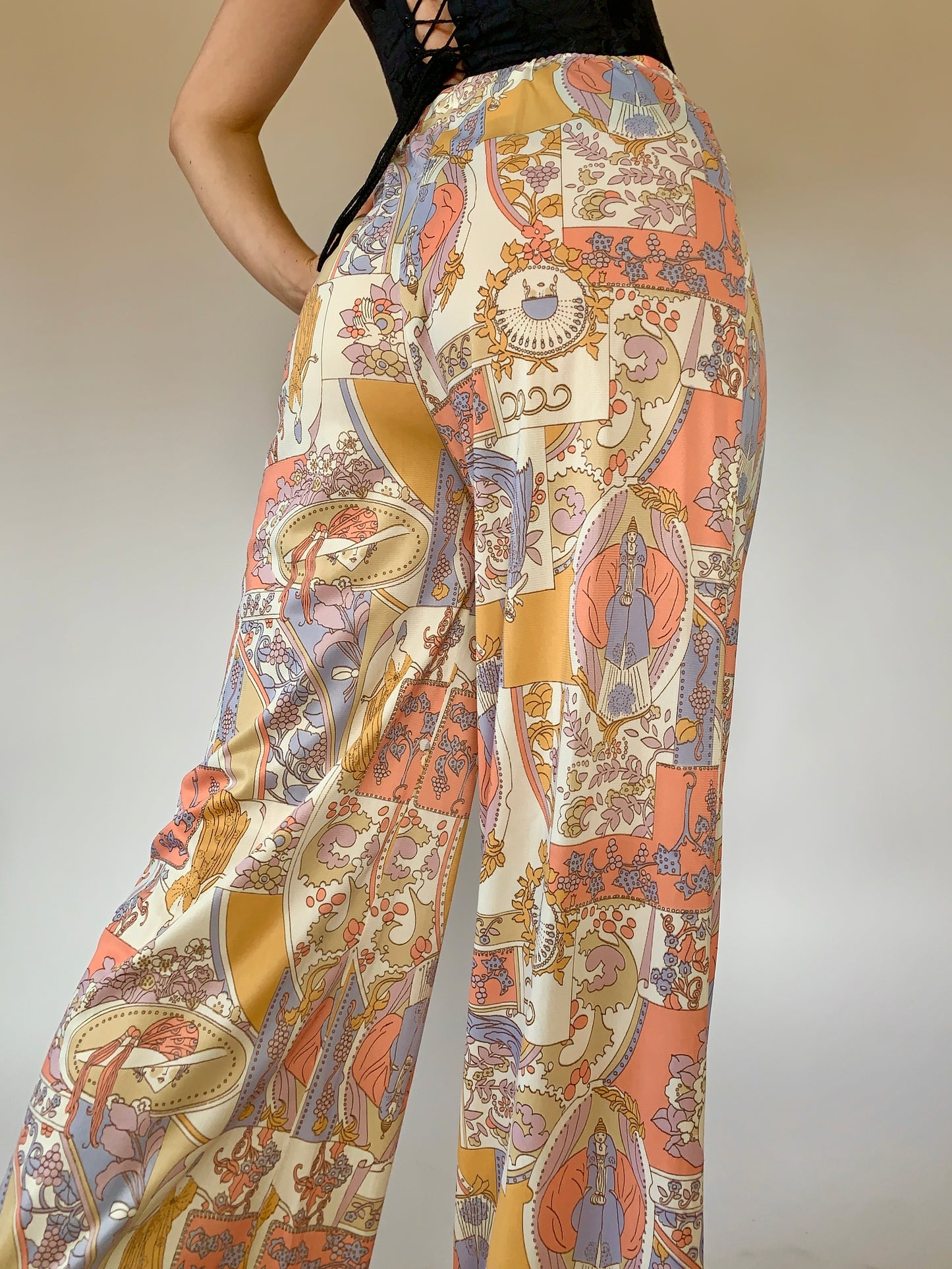 Vintage 1970s Novelty Print Pants (XS/S)