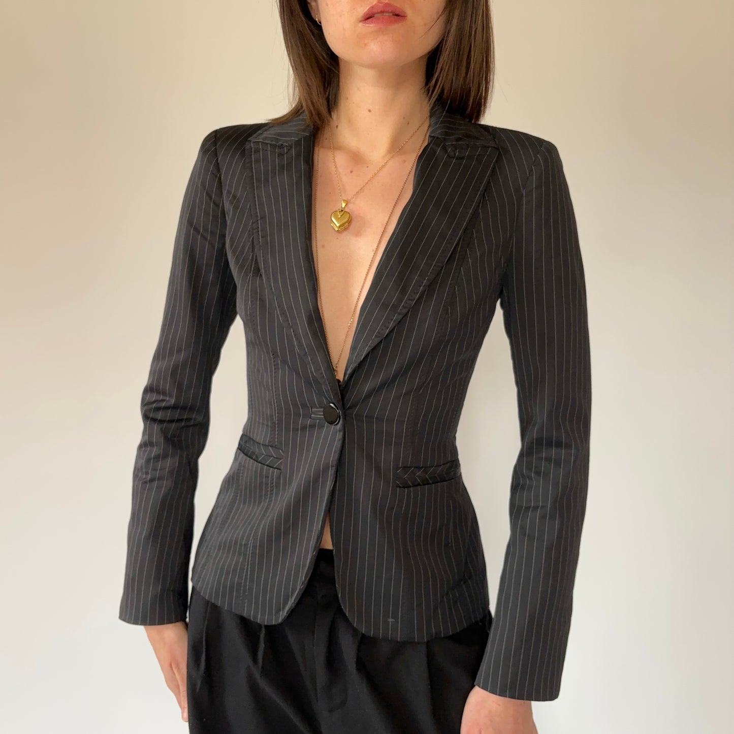 Bebe 2000s Pinstripe Blazer (XS)