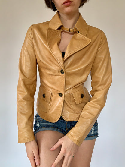 Italian Leather Blazer - S/M
