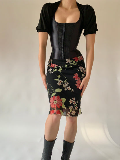 Vintage 1990s Floral Mesh Midi (S/M)