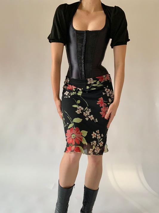 Vintage 1990s Floral Mesh Midi (S/M)