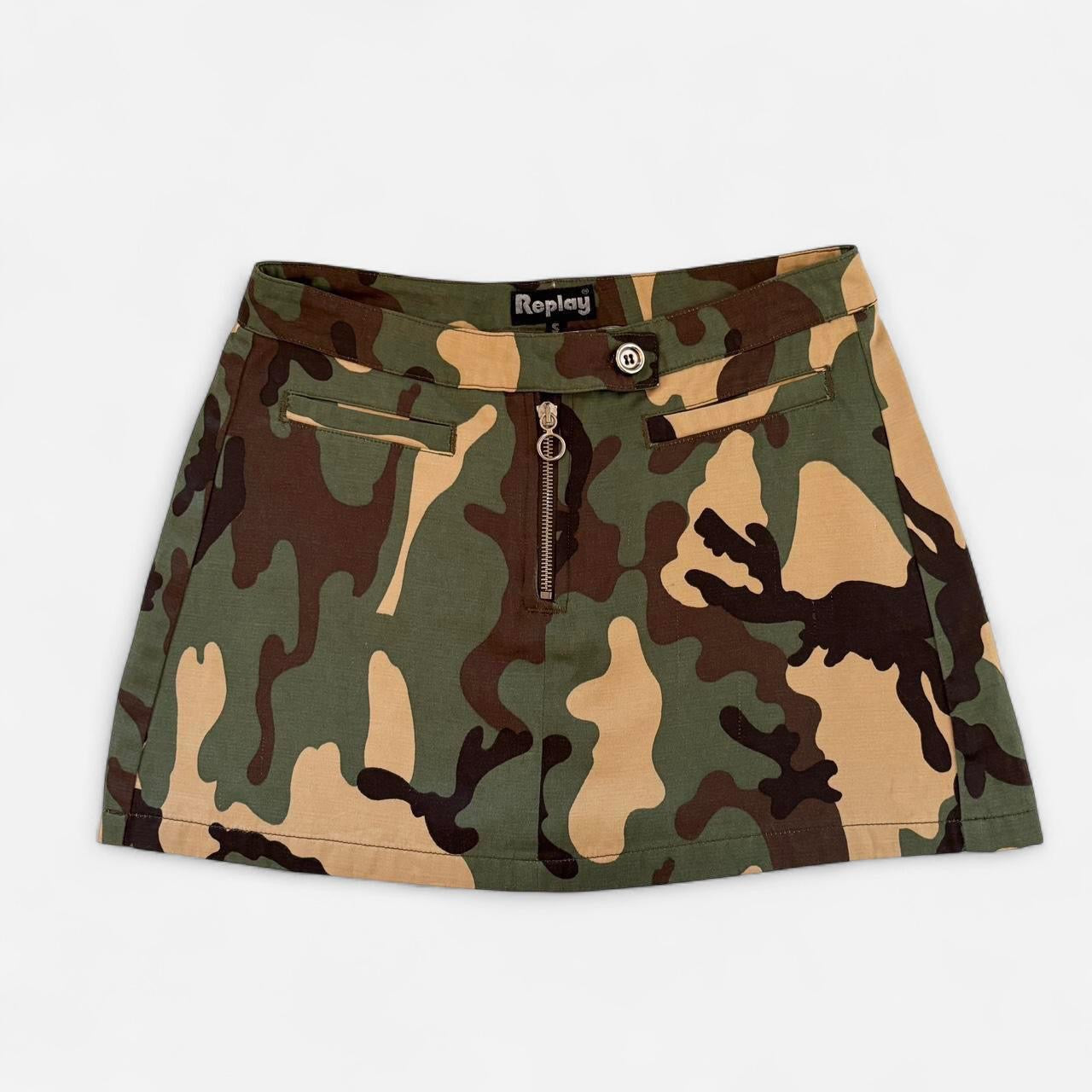 Y2K Camo Mini Skirt (S)