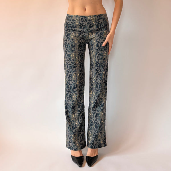 Y2K Tapestry Print Flares (XS)