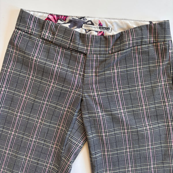 Y2K Low Rise Plaid Trousers (S)