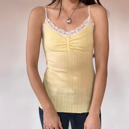 Y2K Guess Lacy Yellow Cami (XS/S)