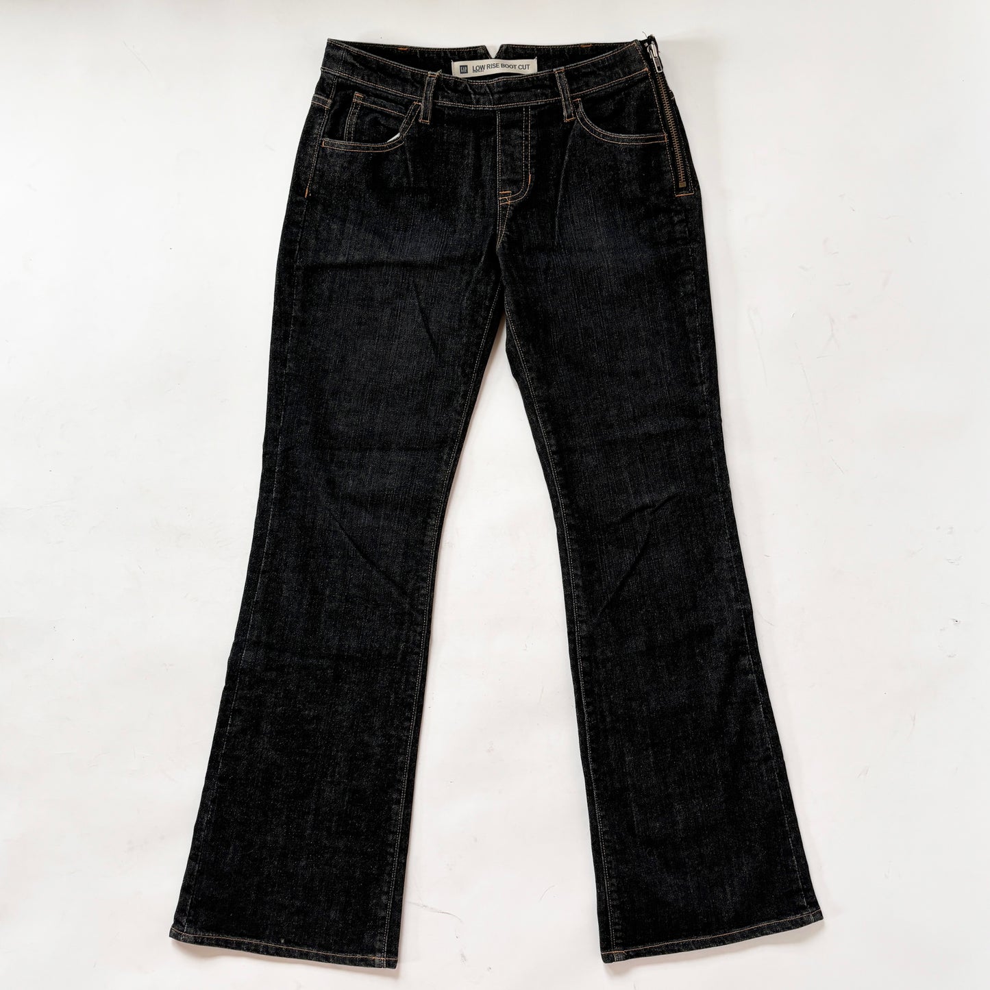 Y2K Side Zip Jeans - Black Wash (S)