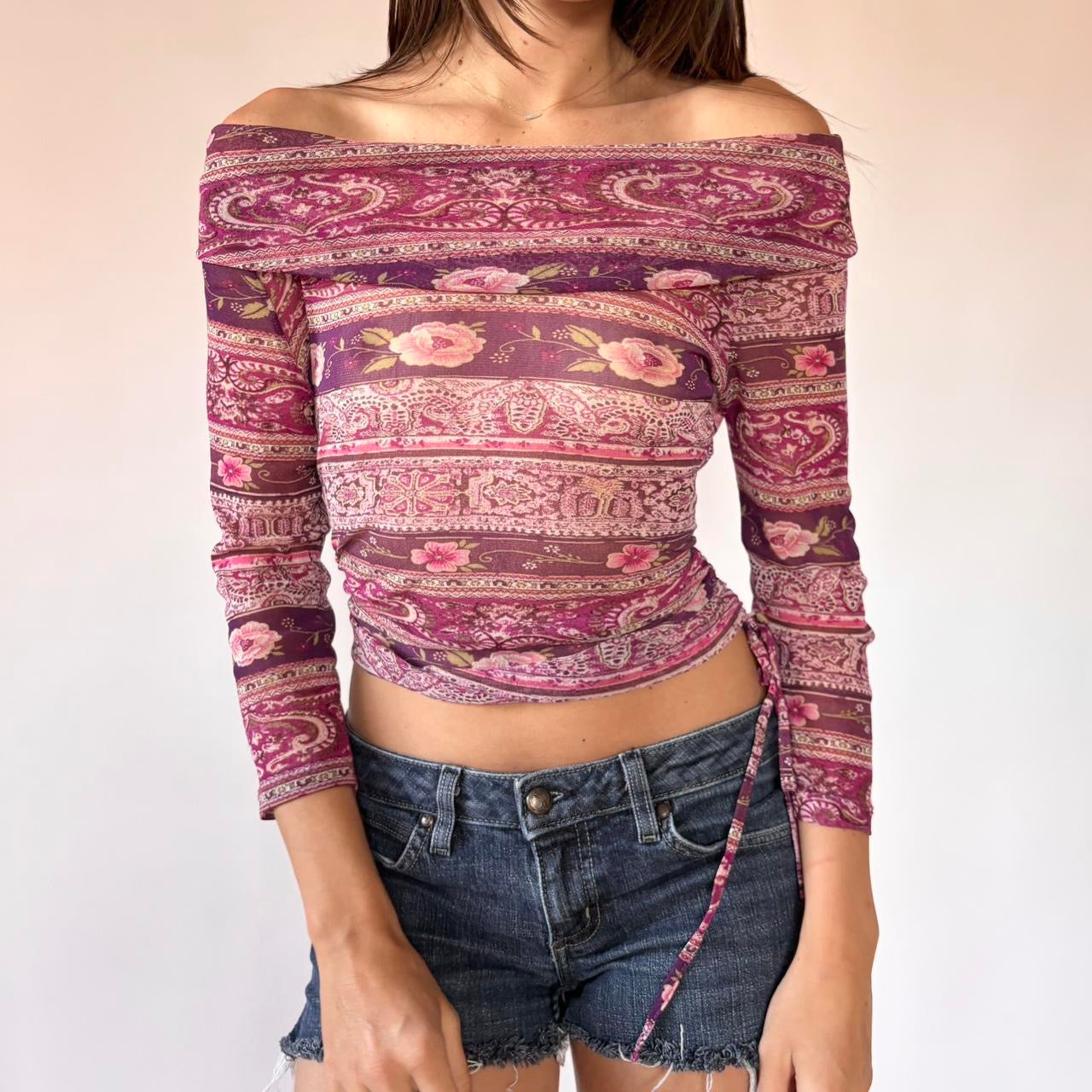 Y2K Mesh Roll Over Top (M)