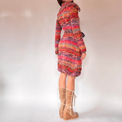 Y2K Chunky Knit Duster Cardigan (S)