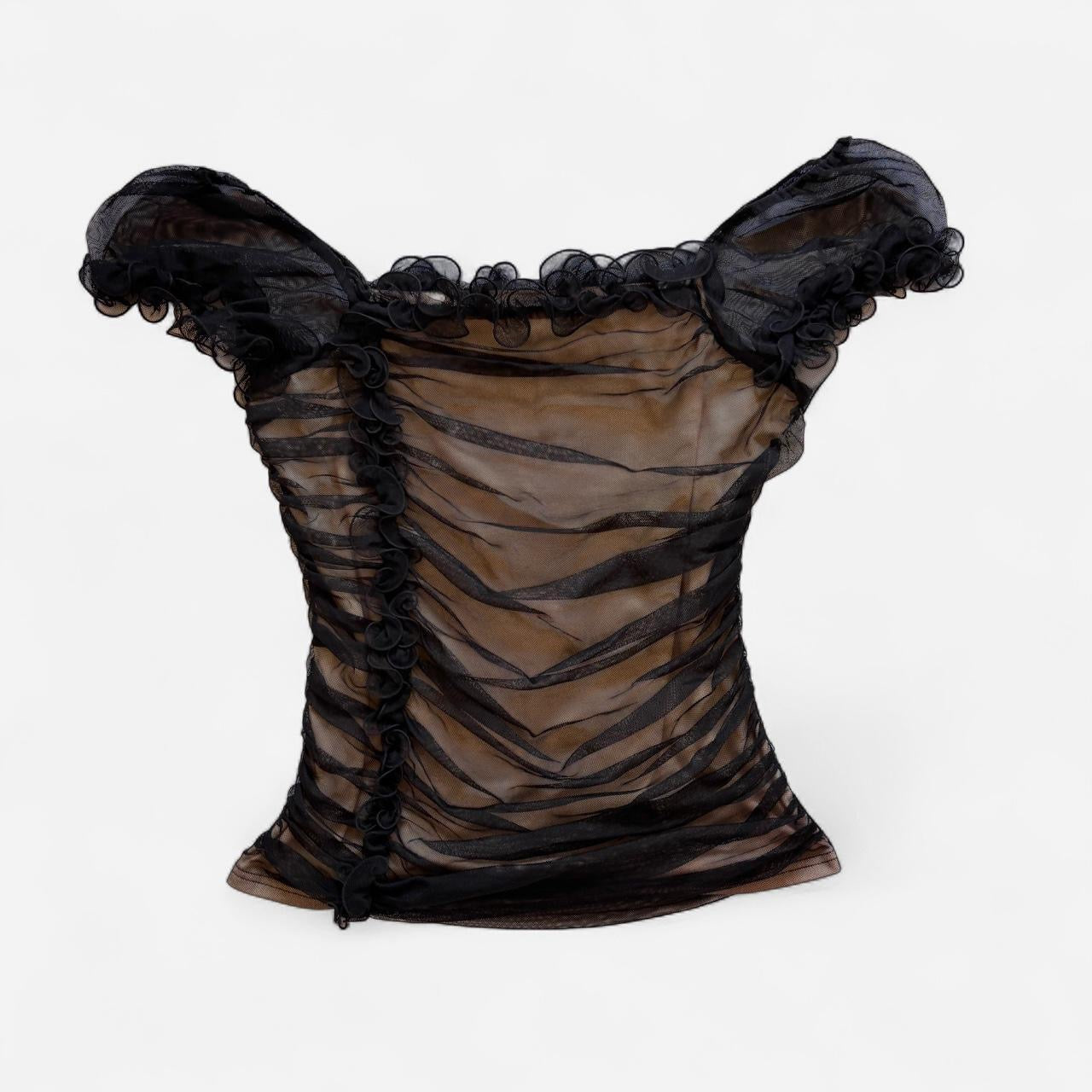 90s Romantic Mesh Top (M)