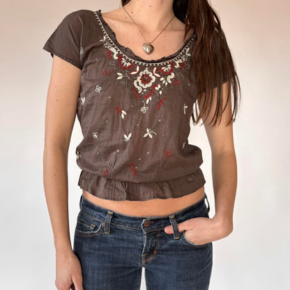 Abercrombie & Fitch Boho Embellished Top (S)