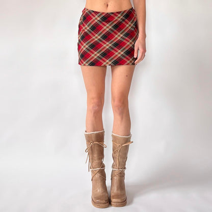 90s Plaid Mini Skirt (XS)