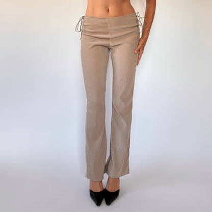 Y2K Nude Lace Up Pants (S)