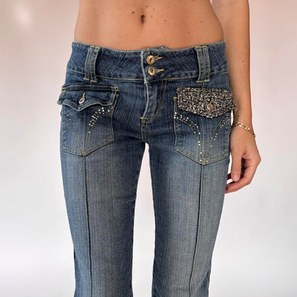 Y2K Embellished Jeans (XS/S)