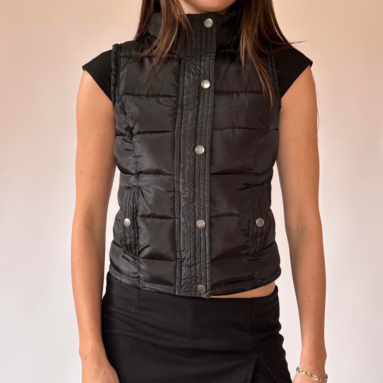 Y2K Black Puffer Vest (XS)
