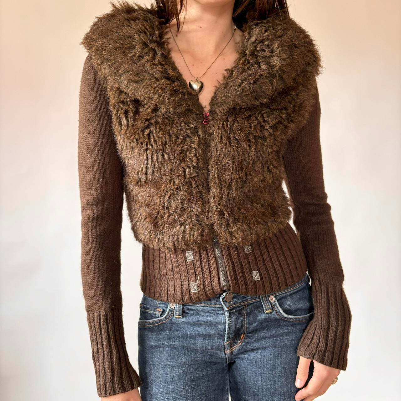 Y2K Furry Zip Up (M)