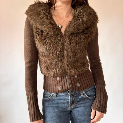 Y2K Furry Zip Up (M)