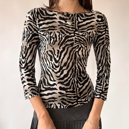 Y2K Animal Print Top (S/M)