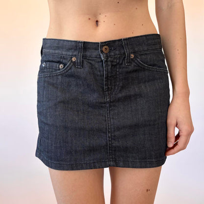 Lucky Dark Wash Denim Mini Skirt (XS)