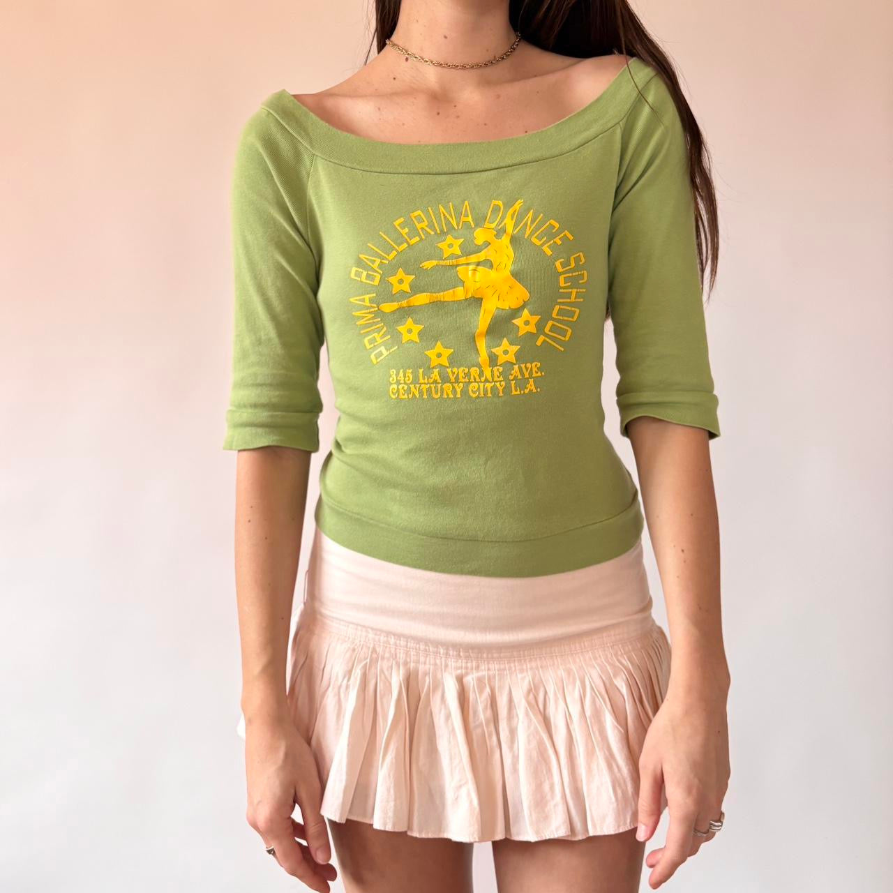 Y2K Off Shoulder Ballet Top (M)