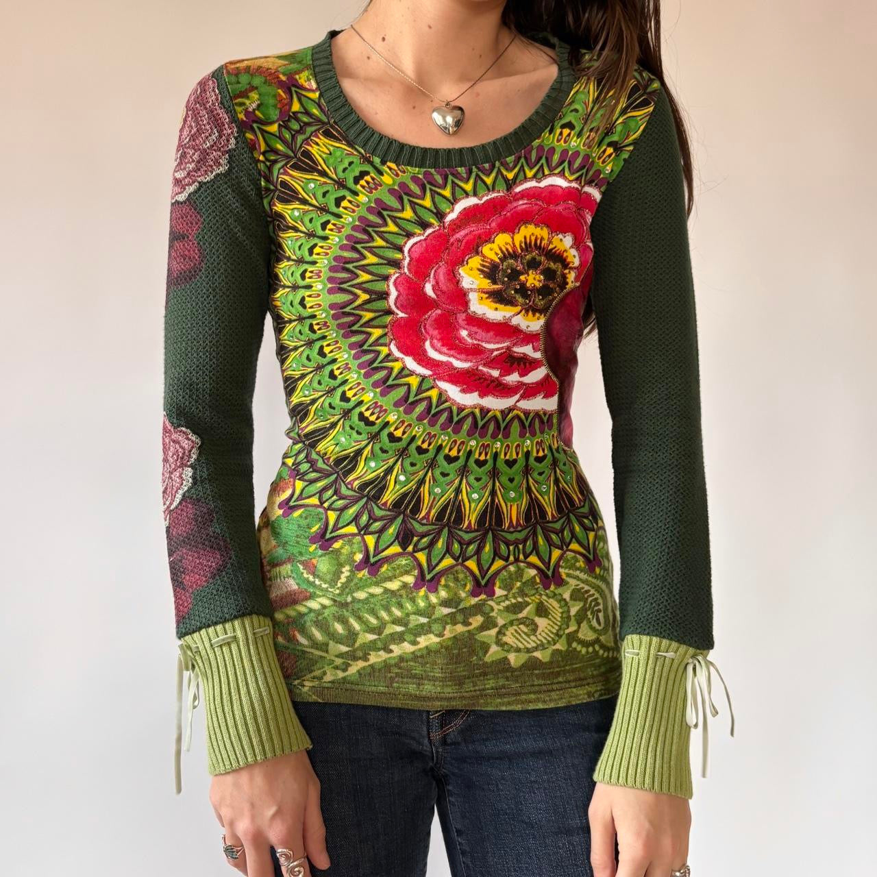 Desigual Graphic Longsleeve Top (S)