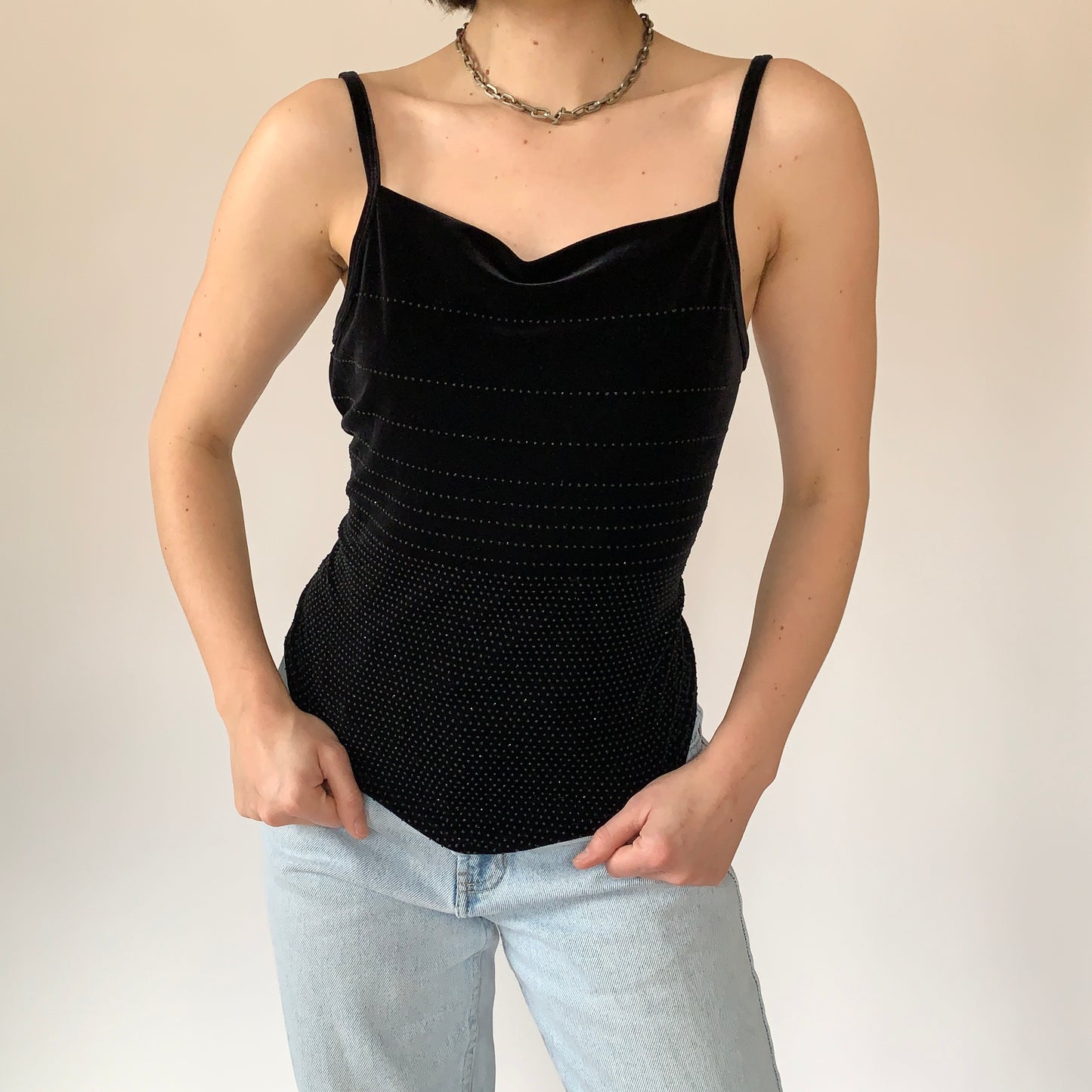 Vintage Noir Velvet Tank (M)