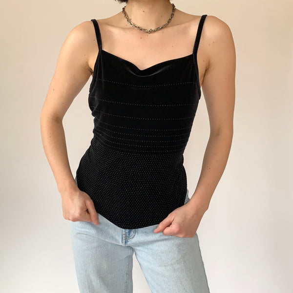 Vintage Noir Velvet Tank (M)