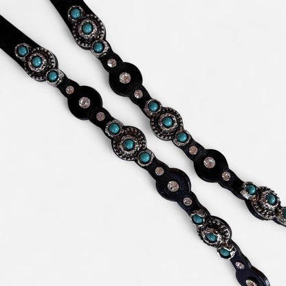 Embellished Stone Leather Belt