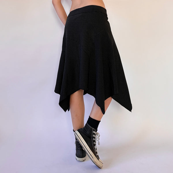 90s Asymmetrical Pinstripe Skirt (S/M)