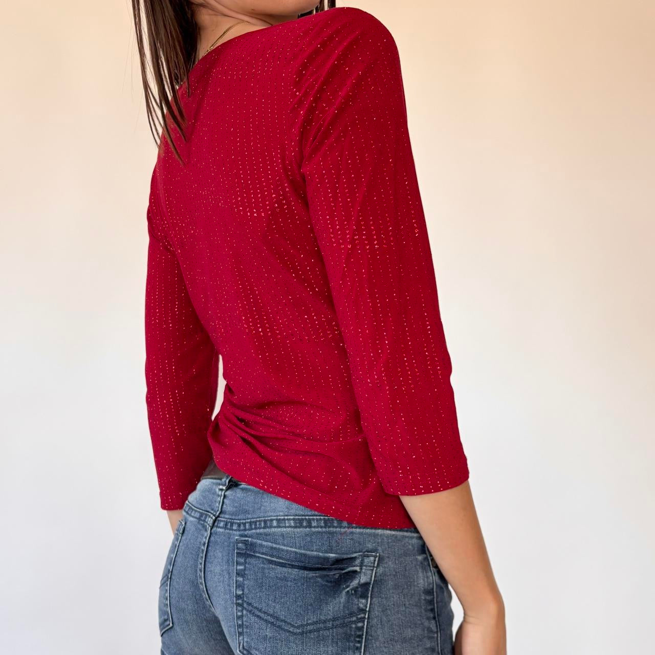 90s Glittery Cowl Neck Top (M)