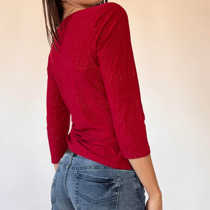 90s Glittery Cowl Neck Top (M)