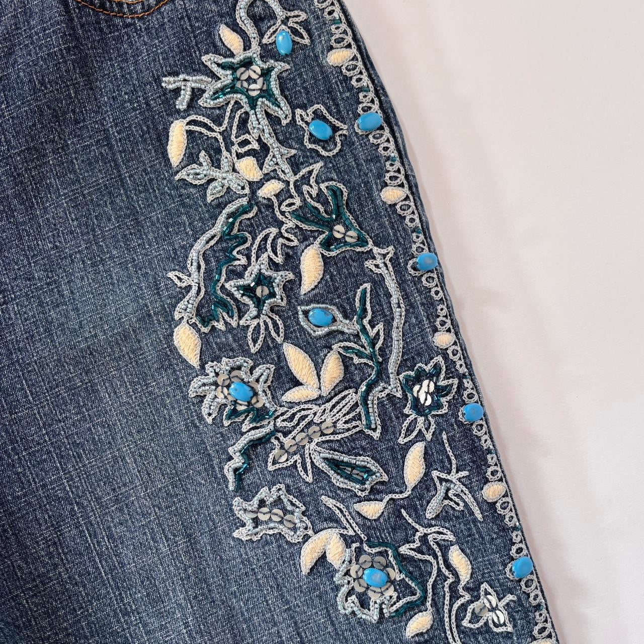 Y2K Beaded Jeans (S/M)