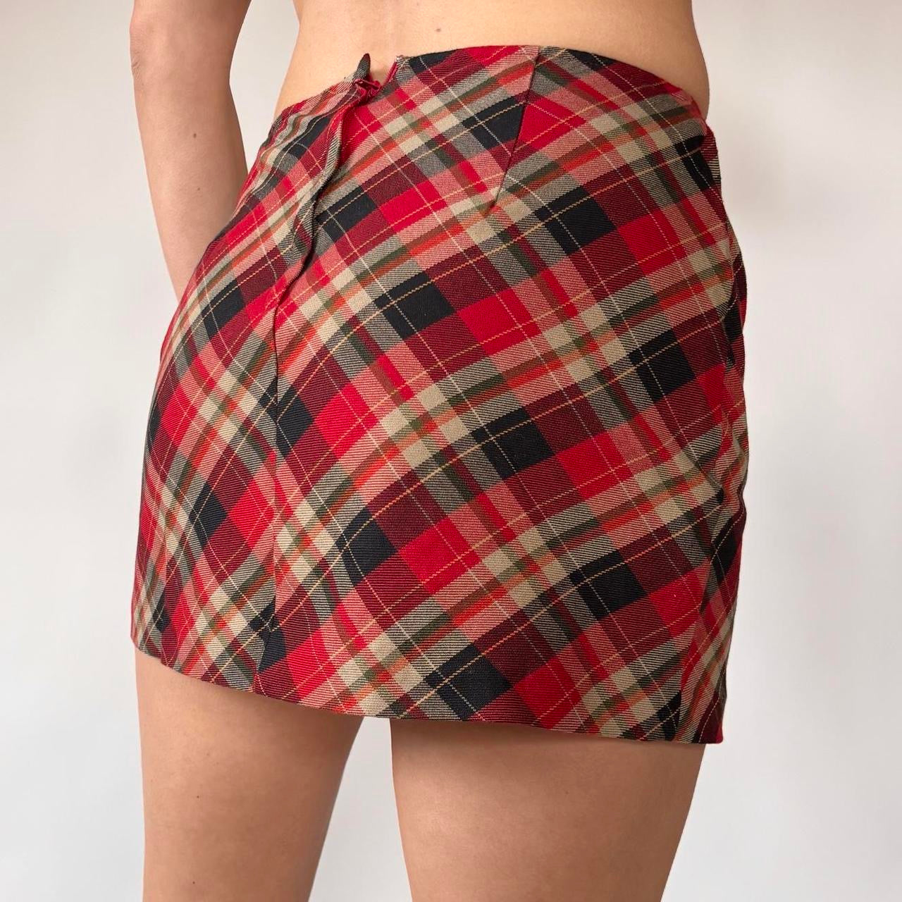 90s Plaid Mini Skirt (XS)