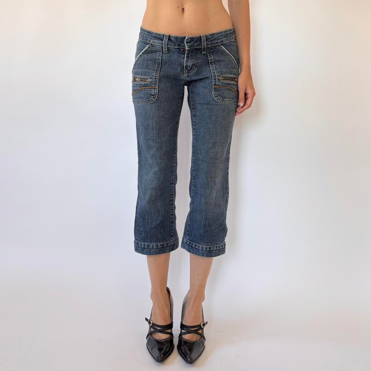 Y2K Bebe Low Rise Capri Jeans (XS)